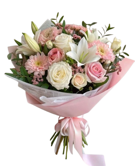 Ramo de Rosas, Lilium y otras florecitas